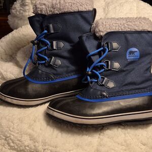 Sorel Yoot Pac Men's Size 6 Blue and Black Nylon Rubber Ducks Boots